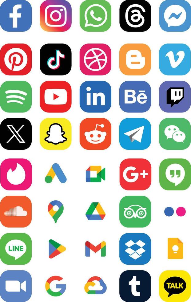 Social Media Icon Pack for Marketing and Web Use vector