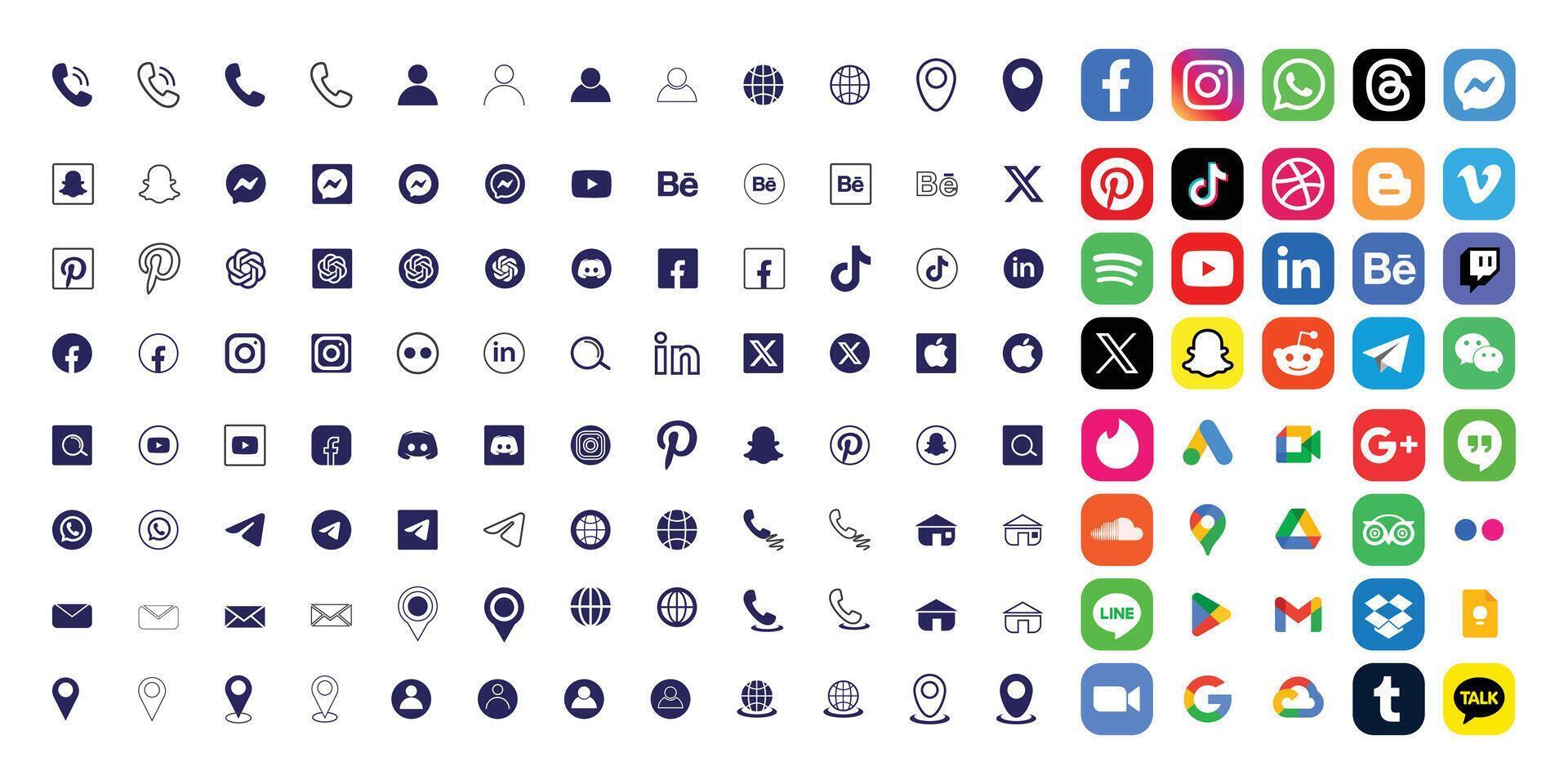 Social Media Icon Pack for Marketing and Web Use vector