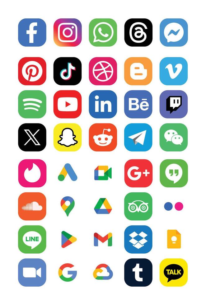 Social Media Icon Pack for Marketing and Web Use vector