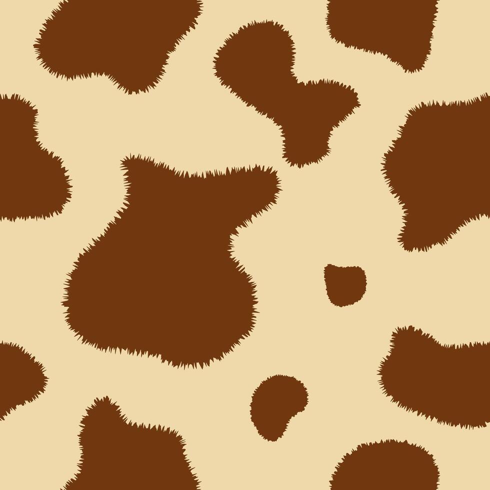 Texture spot, fluffy skin black white cow. Trendy animalistic seamless pattern for fashion, packaging, fabric and more. vector