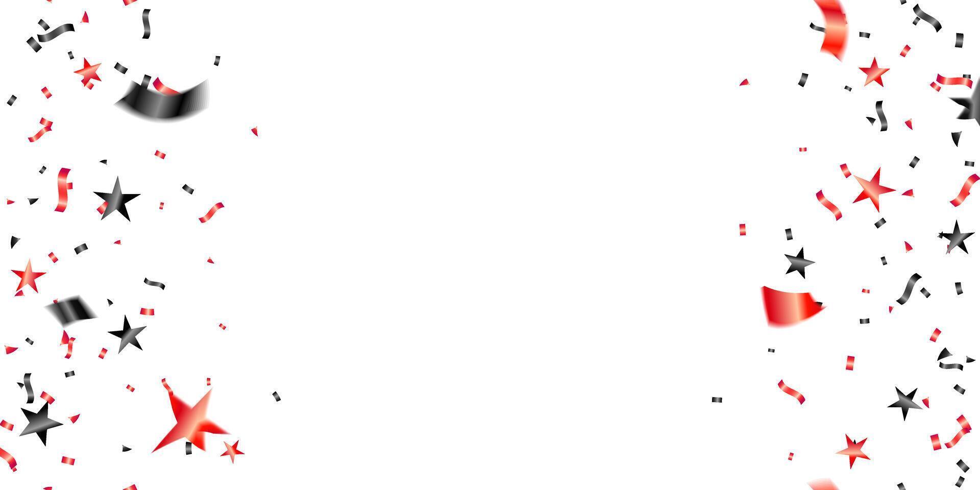Black Friday with black and red confetti banner background illustration vector