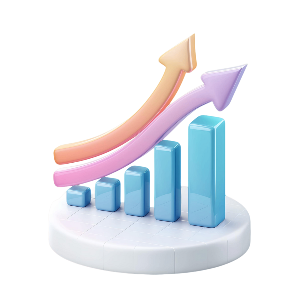 Transparent Background Rising Arrow Graphic for Growth png