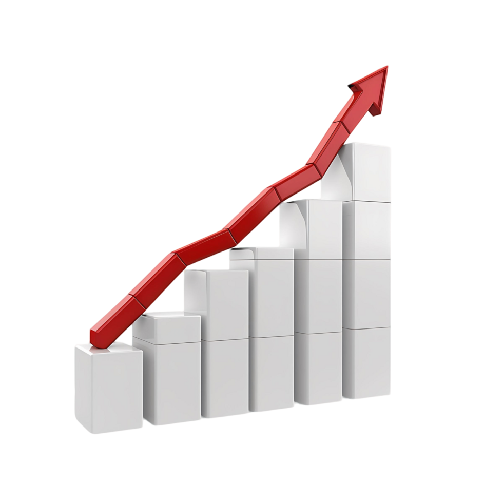 Rising Arrow Graphic for Business Progress on Transparent Background png