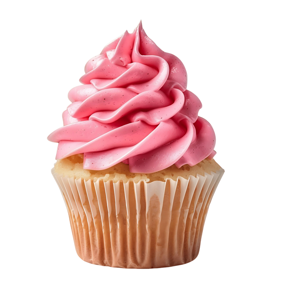 Transparent Background Cupcake with Icing and Decoration png