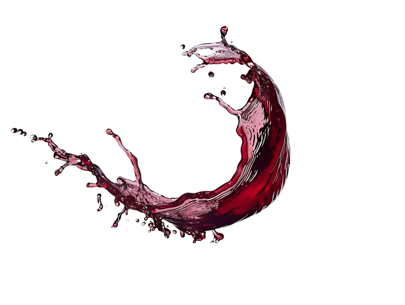 Red Wine Splash on Clear Background png