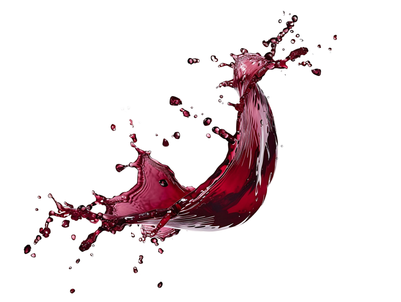 Isolated Red Wine Splash with Clear Background png