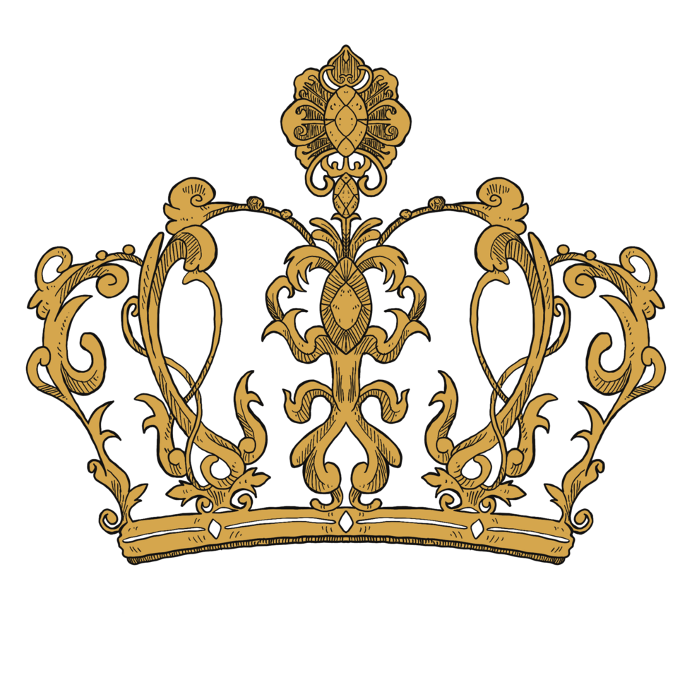 Royal pattern crown element border and frame illustration png