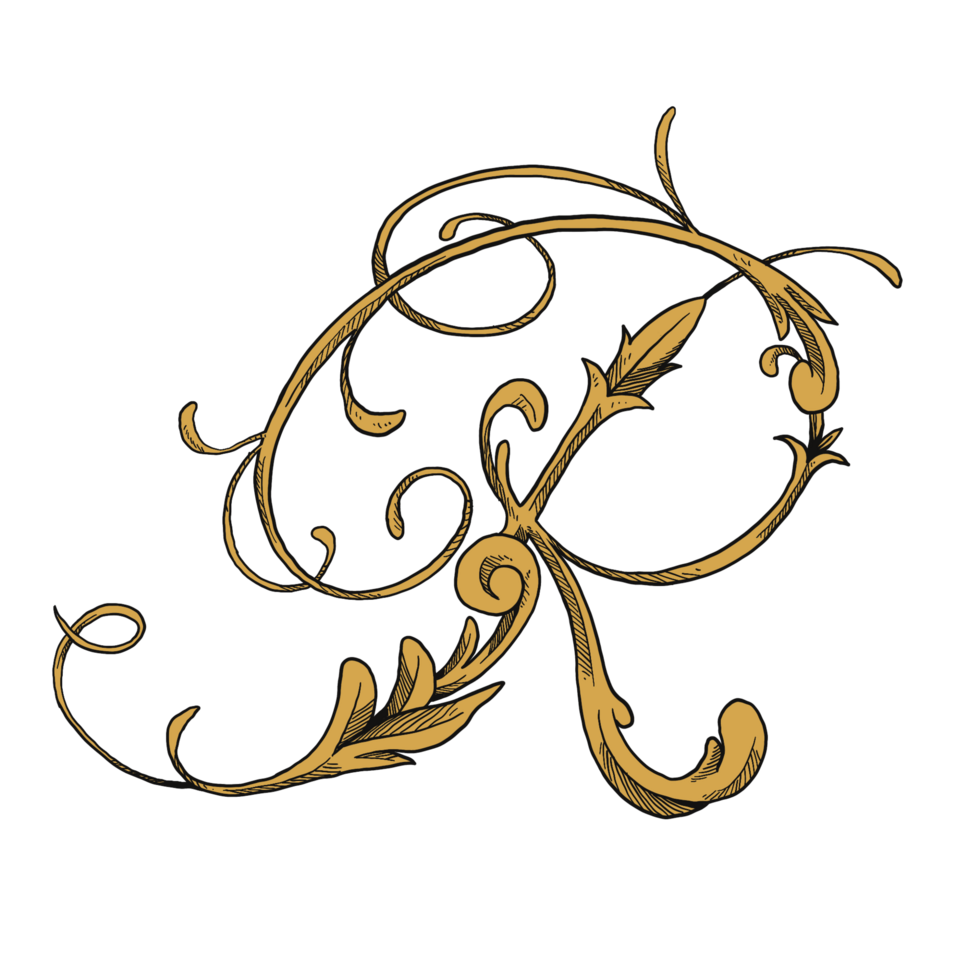 R font Royal element border and frame illustration png