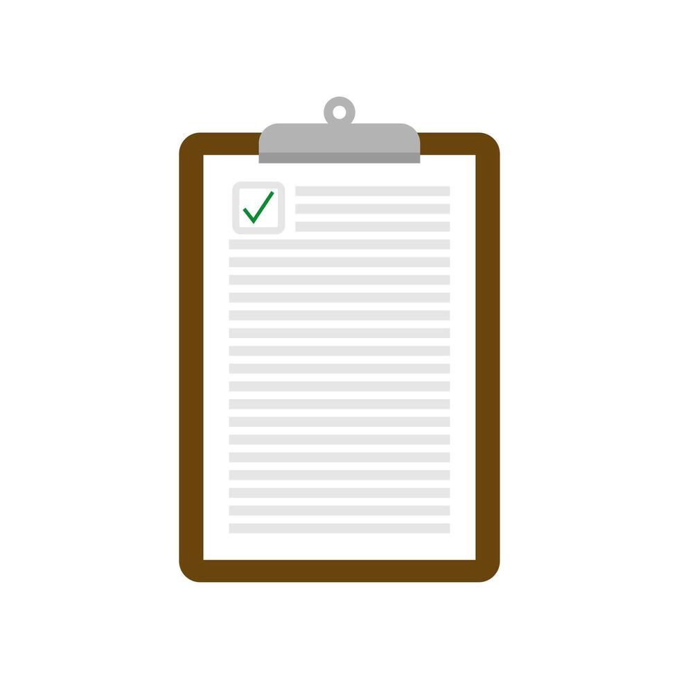 wooden clipboard with paper flat design vector