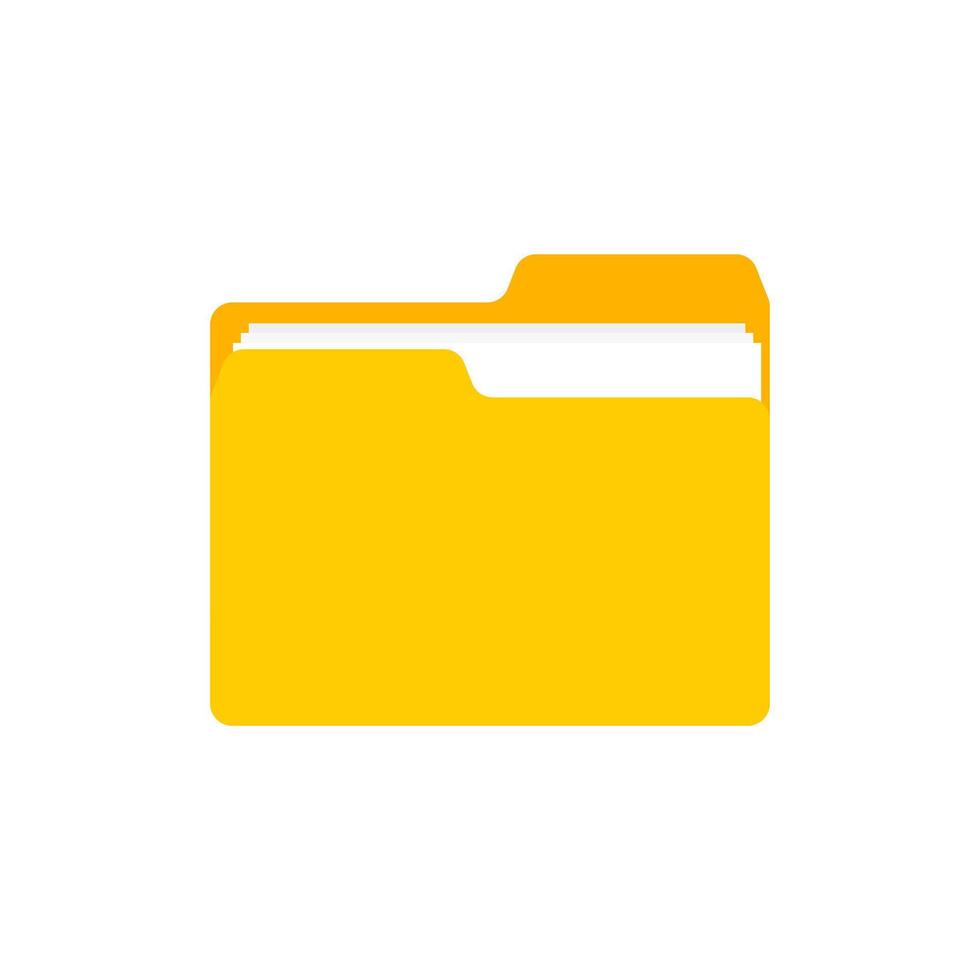 Documents archive. Binder signs in flat style. Open and close paper folders web page design. illustration. vector