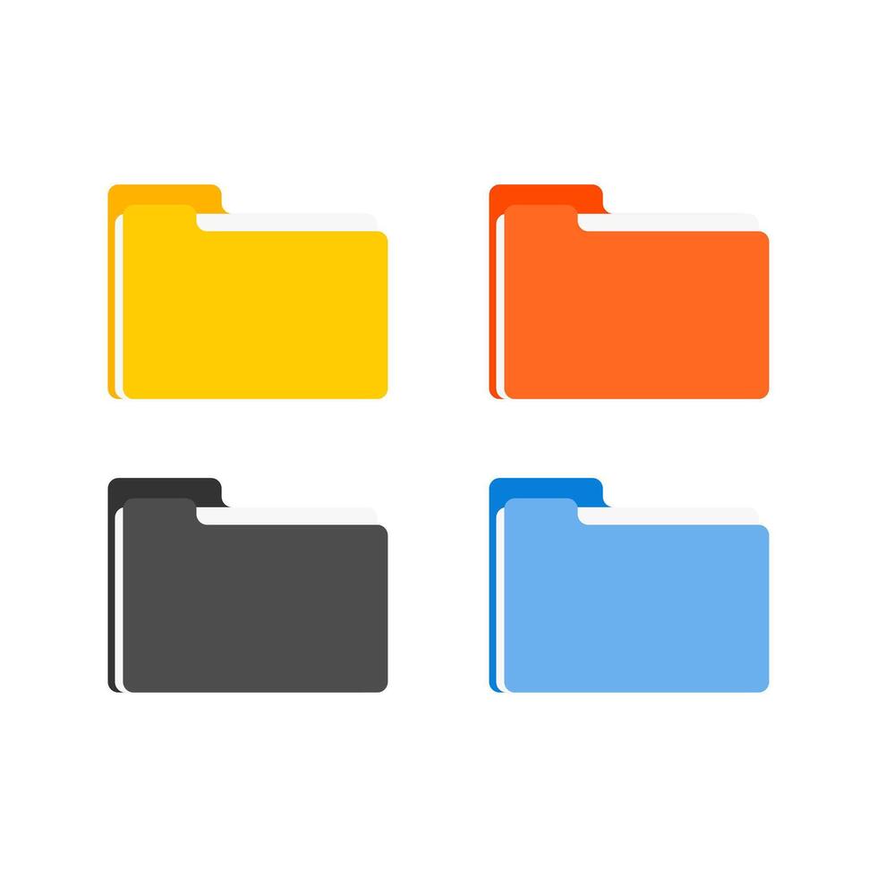 open folder icon. Folder with documents, flat design icon illustration for website design logo application dictionary access vector