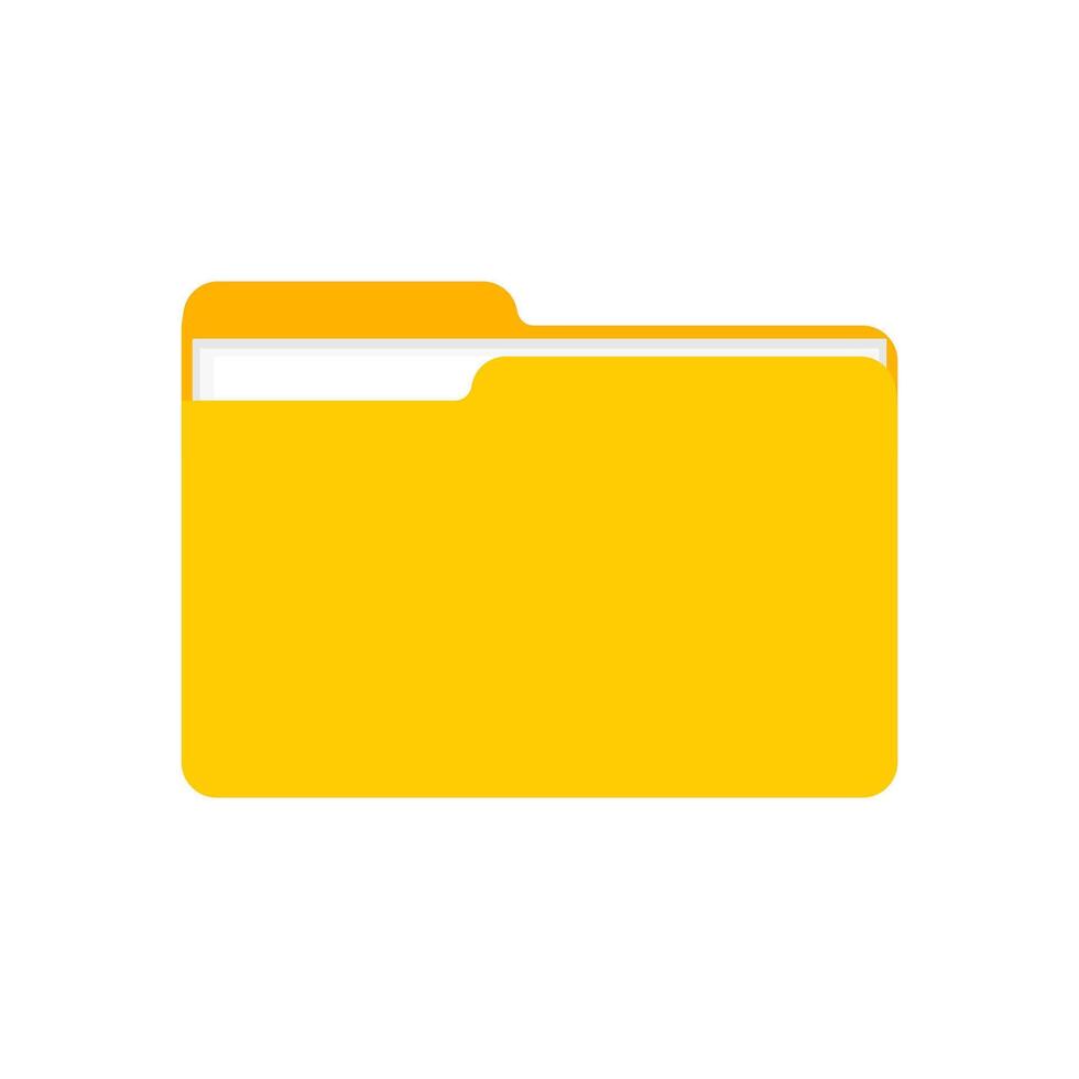 Folder icon flat design illustration isolated on white background. Documents archive. Binder signs in flat style. Open and close paper vector