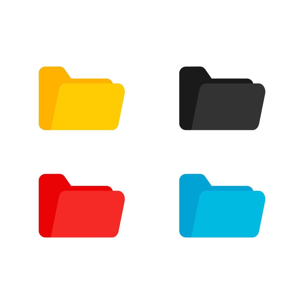 Folders icon collection. Documents in folders. File folder icon set ...