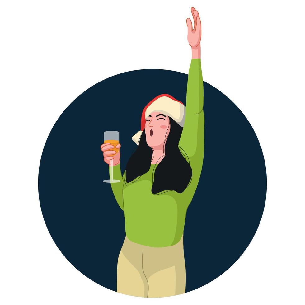 Happy Girl on Christmas Party vector