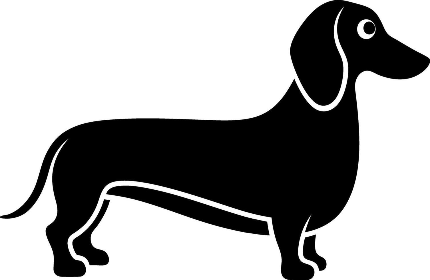 dachshund dog silhouette icon vector