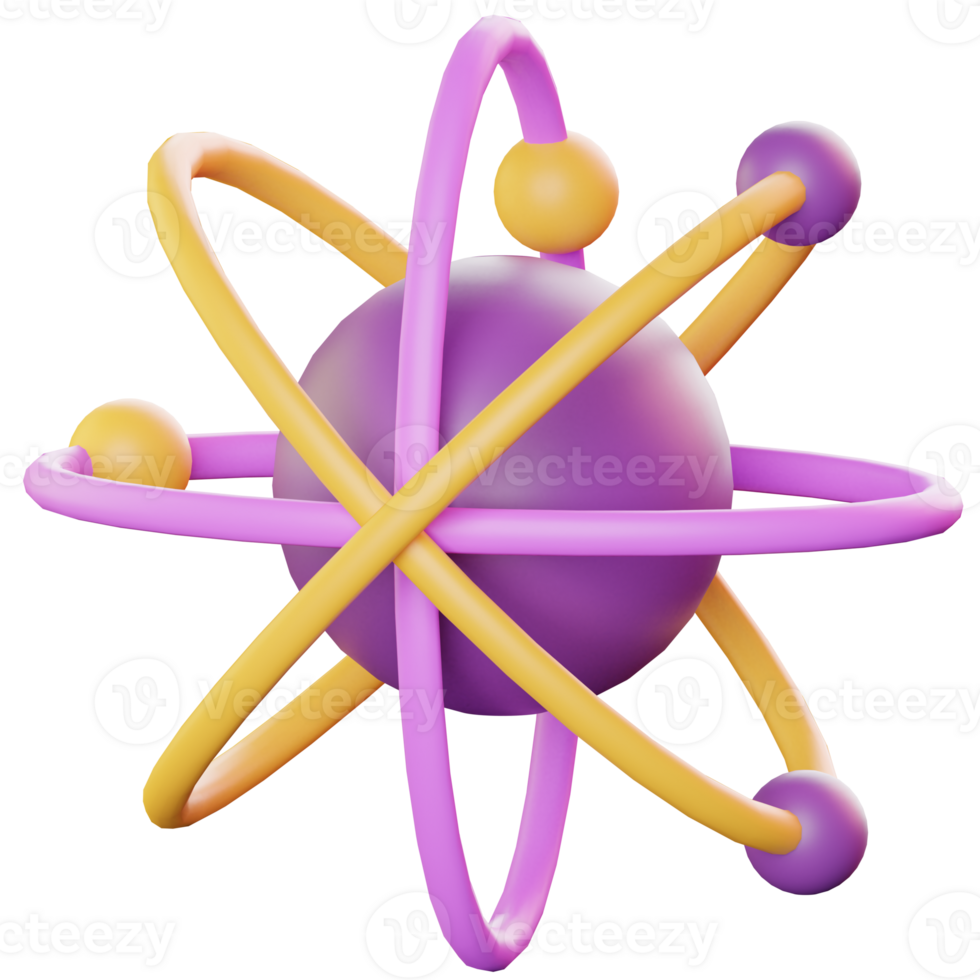 3D Atomic Model for School Science Projects png