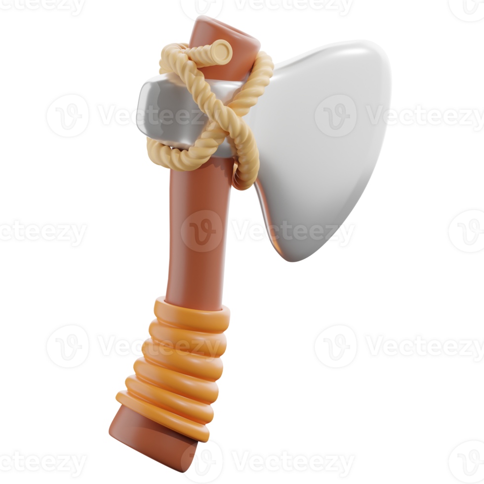 3D Autumn Harvest Wooden Handle Axe png