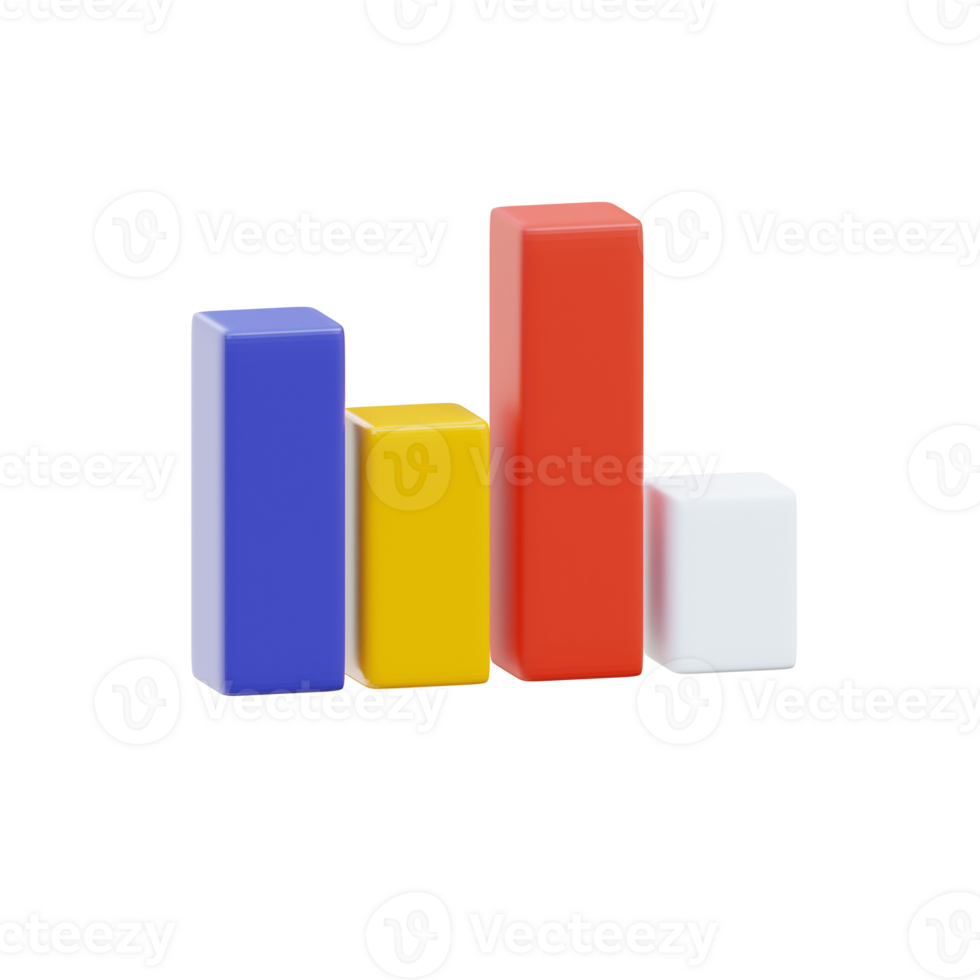 3D Business Analytics Bar Chart Representation png