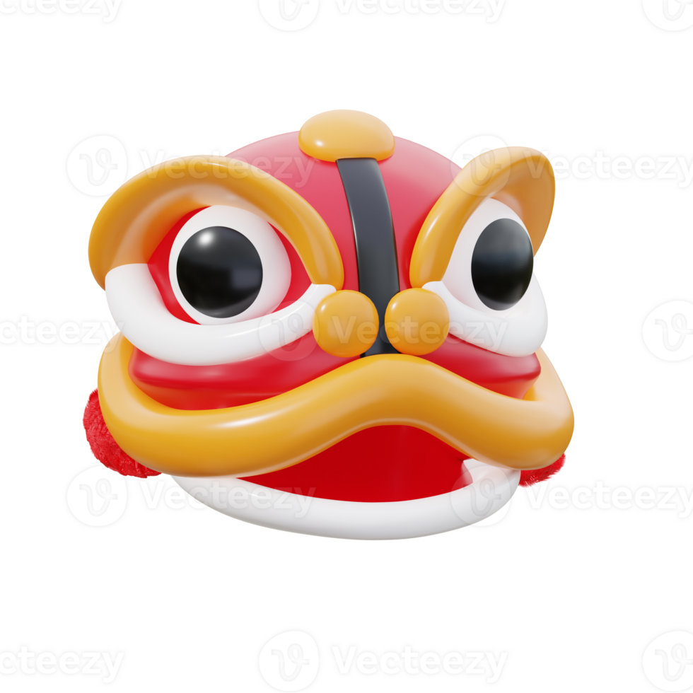 3D Chinese Lion Dance Mask Icon png