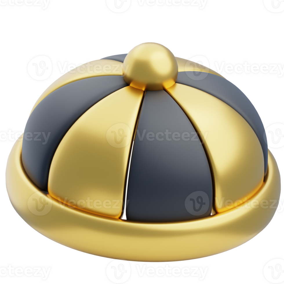 3D Gold And Gray Beanie Hat png