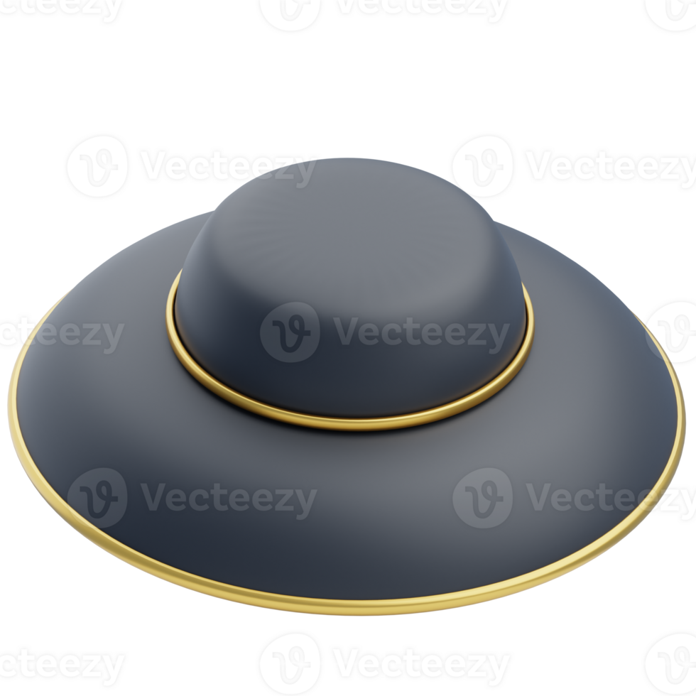 Stylish Wide-Brimmed Hat 3D Accessory Model png