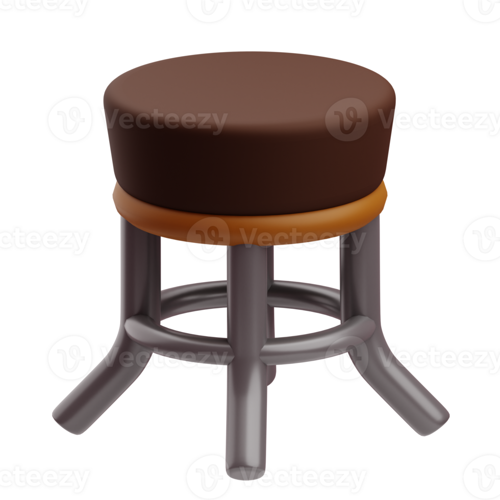 3D Coffee Shop Round Stool Chair png