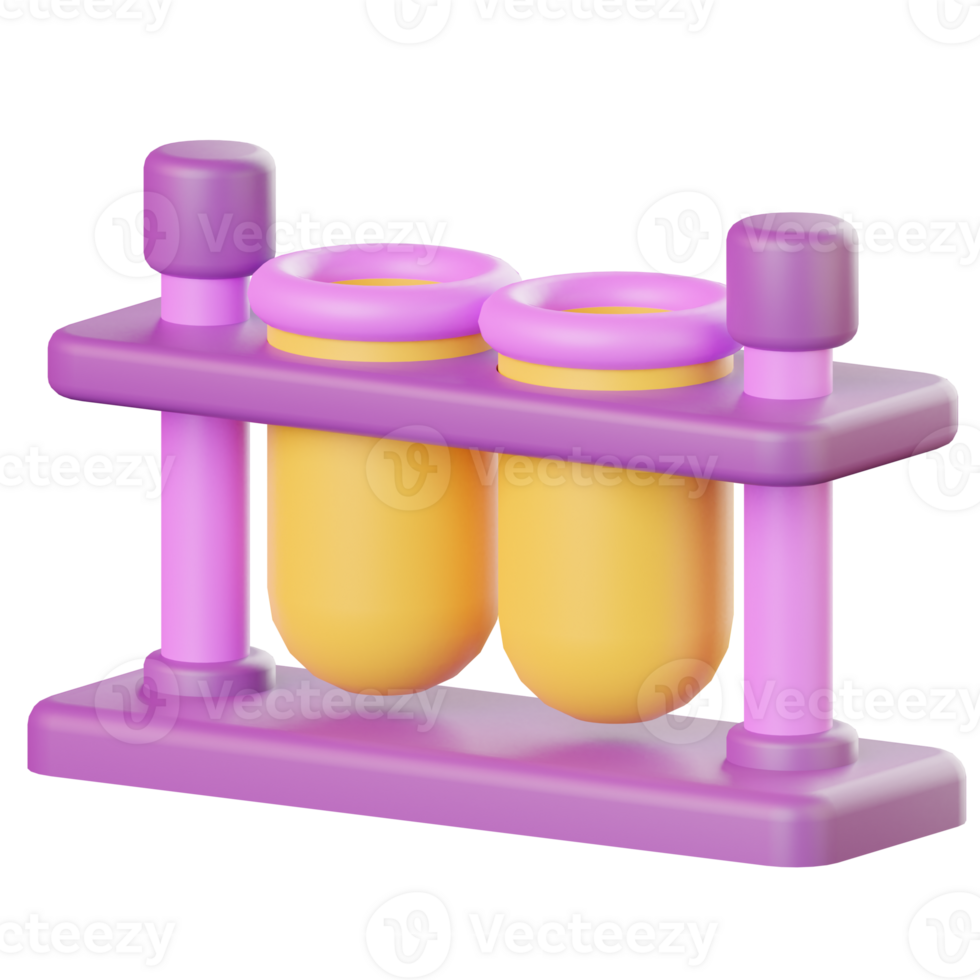3D Colorful Test Tubes School Chemistry Model png