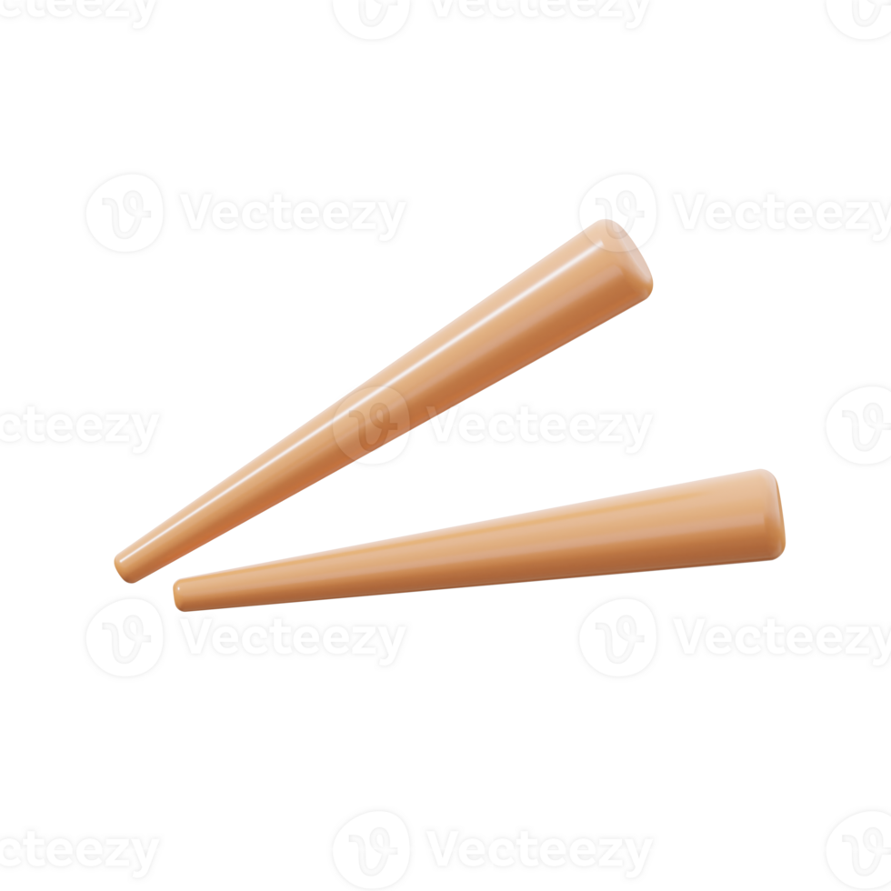 3D Wooden Chopsticks Japanese Cuisine Utensils png