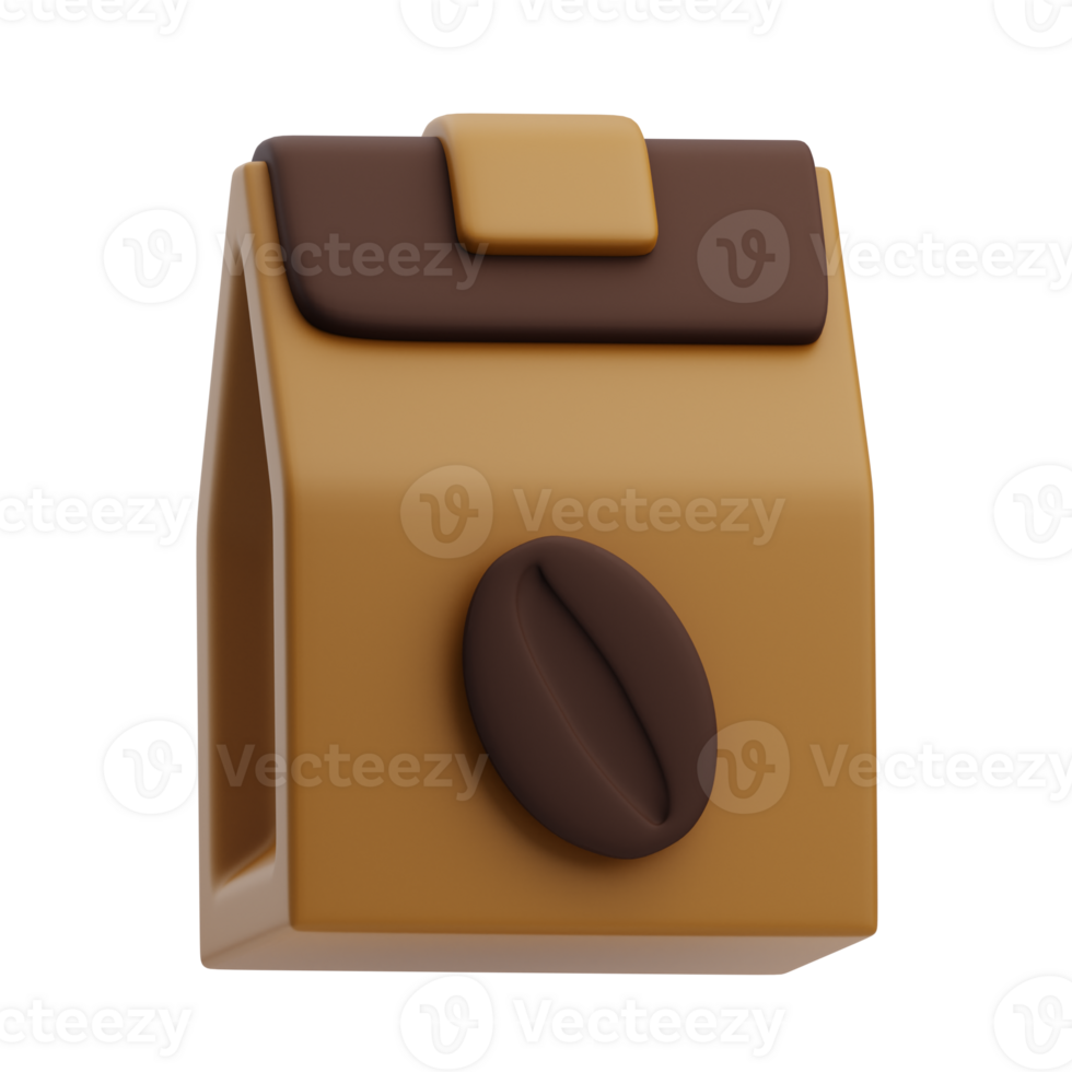 3D Coffee Bag Packaging for Coffee Shop png