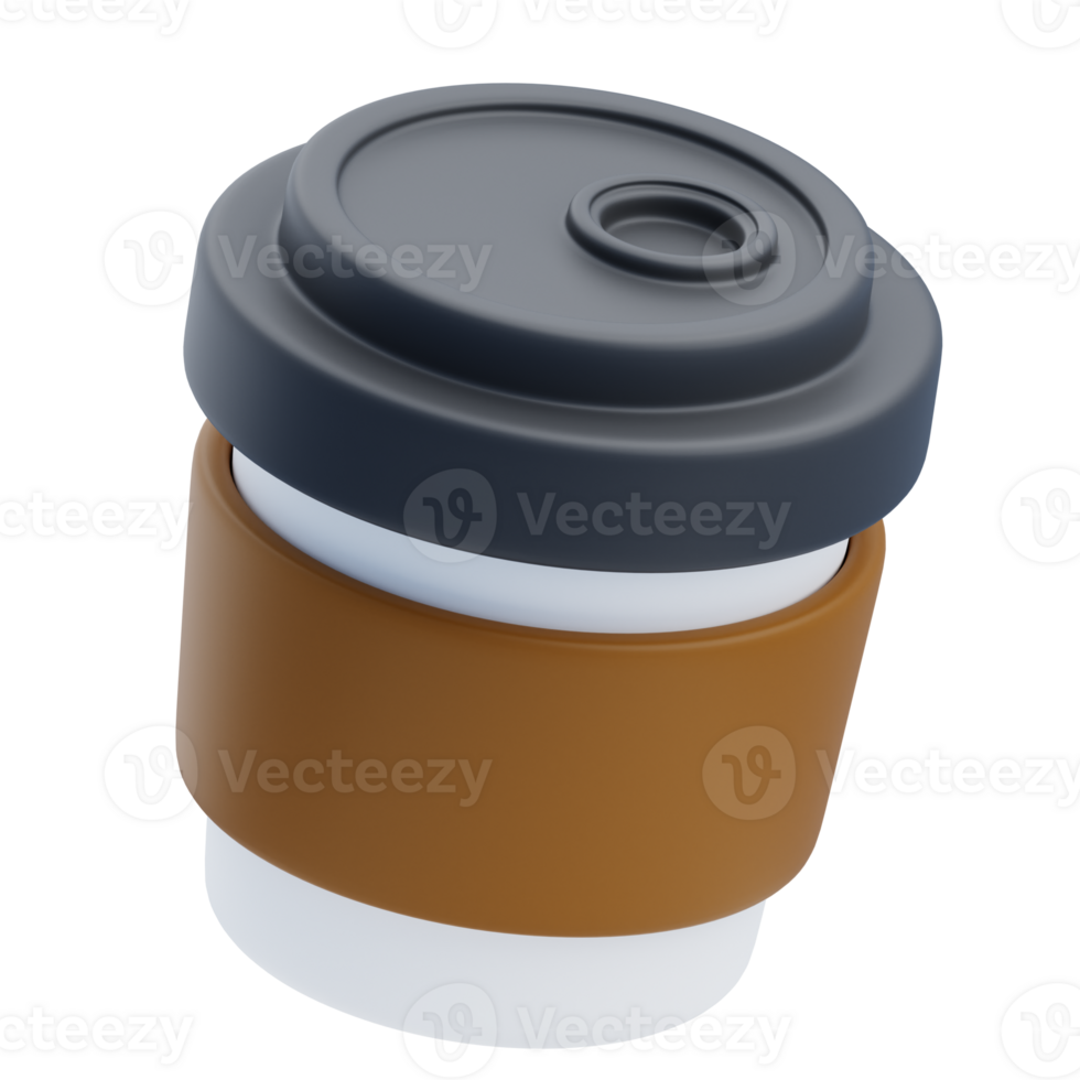 3D Coffee Shop To-Go Paper Cup Illustration png