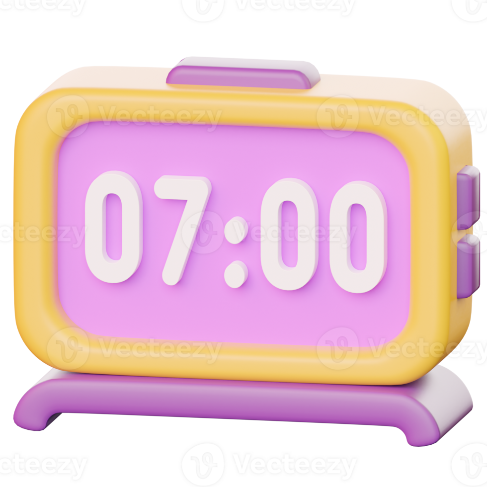 3D Colorful School Alarm Digital Clock png
