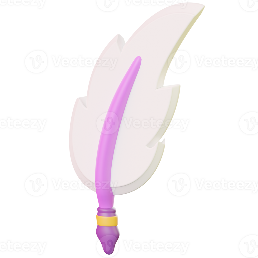 3D Colorful Feather School Illustration png