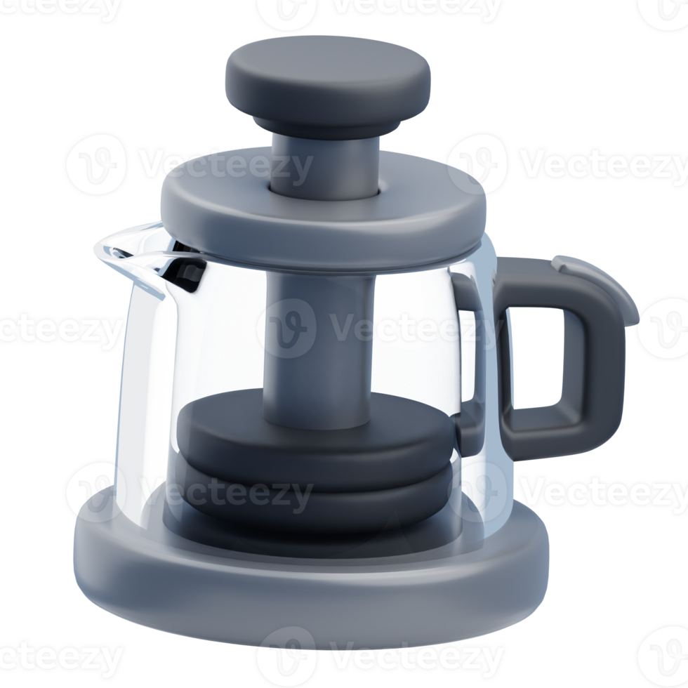 3D Modern French Press Coffee Maker png