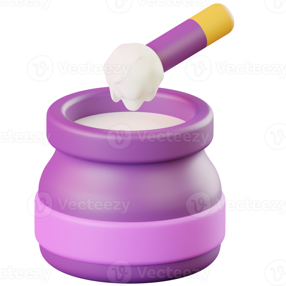 3D School Glue Pot and Brush png
