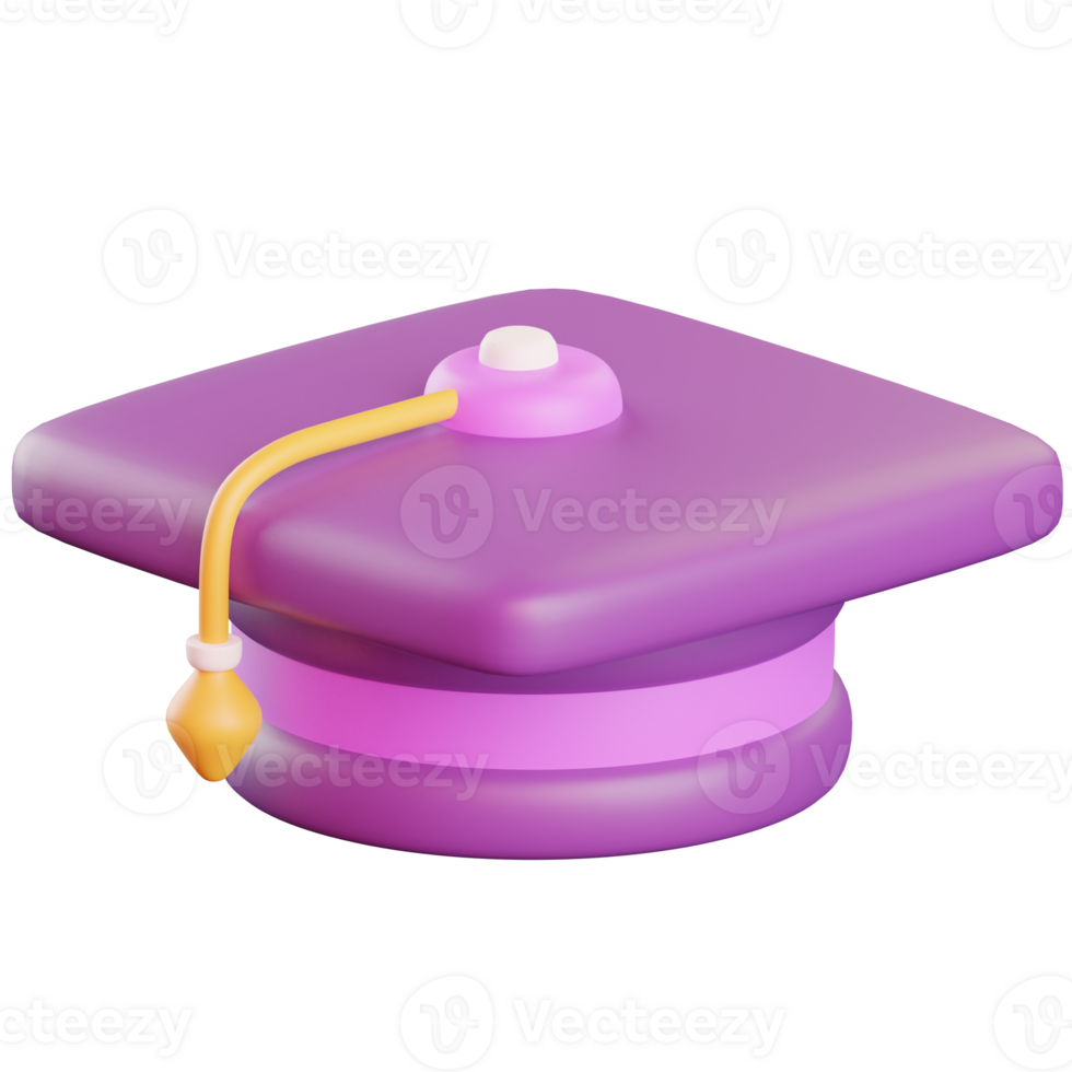 3D Graduation Cap School Ceremony Icon png