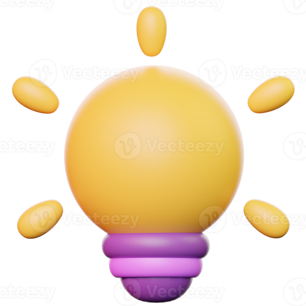 3D Lightbulb Icon For School Creativity Ideas png