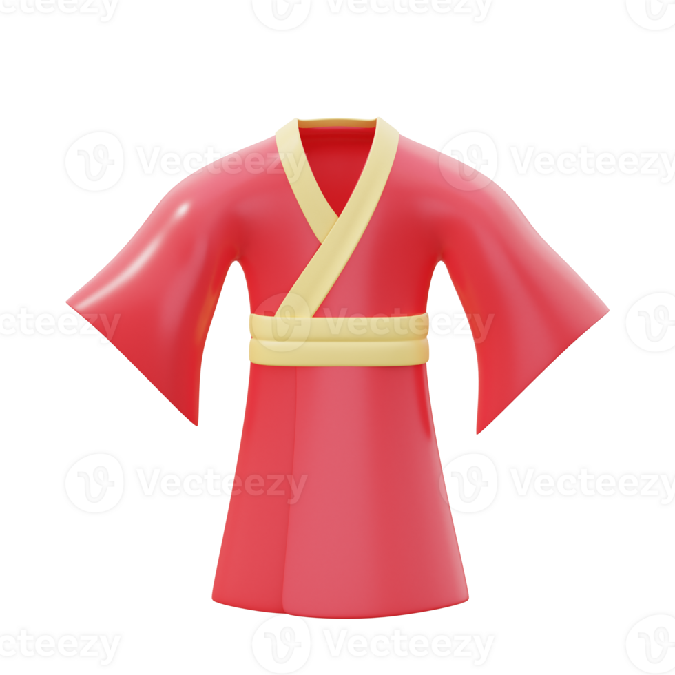 3D Traditional Japanese Kimono Design Render png