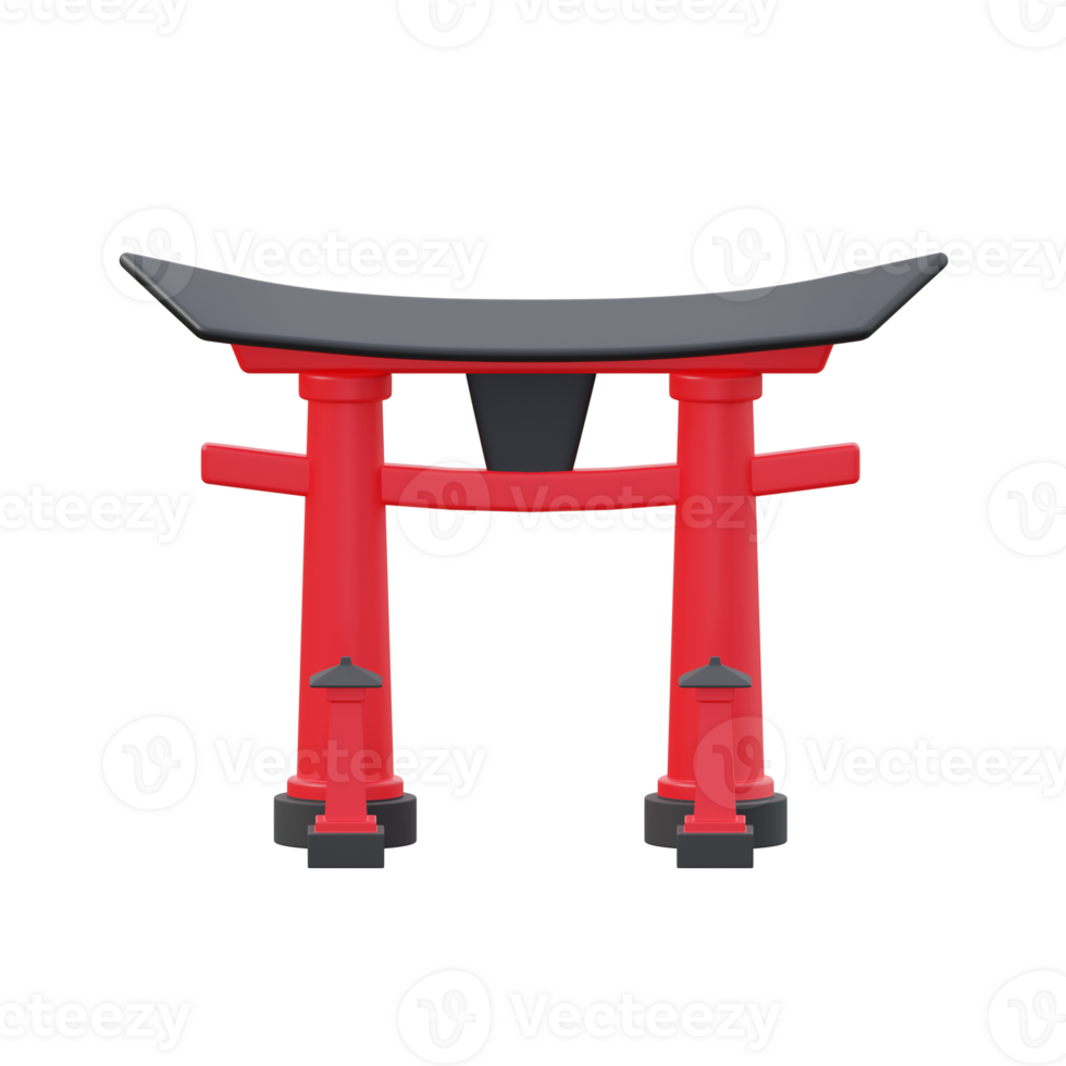 3D Japanese Torii Gate Traditional Entrance png