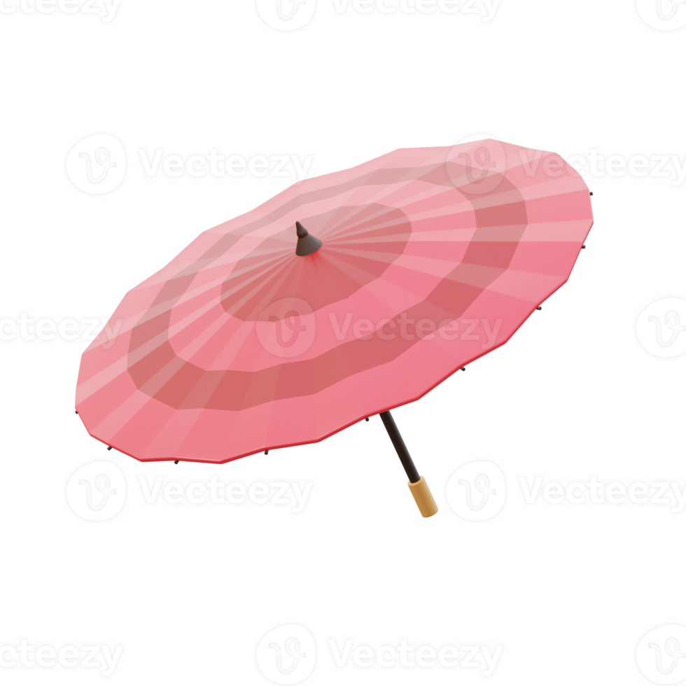 3D Japanese Traditional Wagasa Umbrella Design png