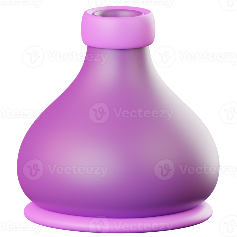 3D School Laboratory Purple Flask Illustration png