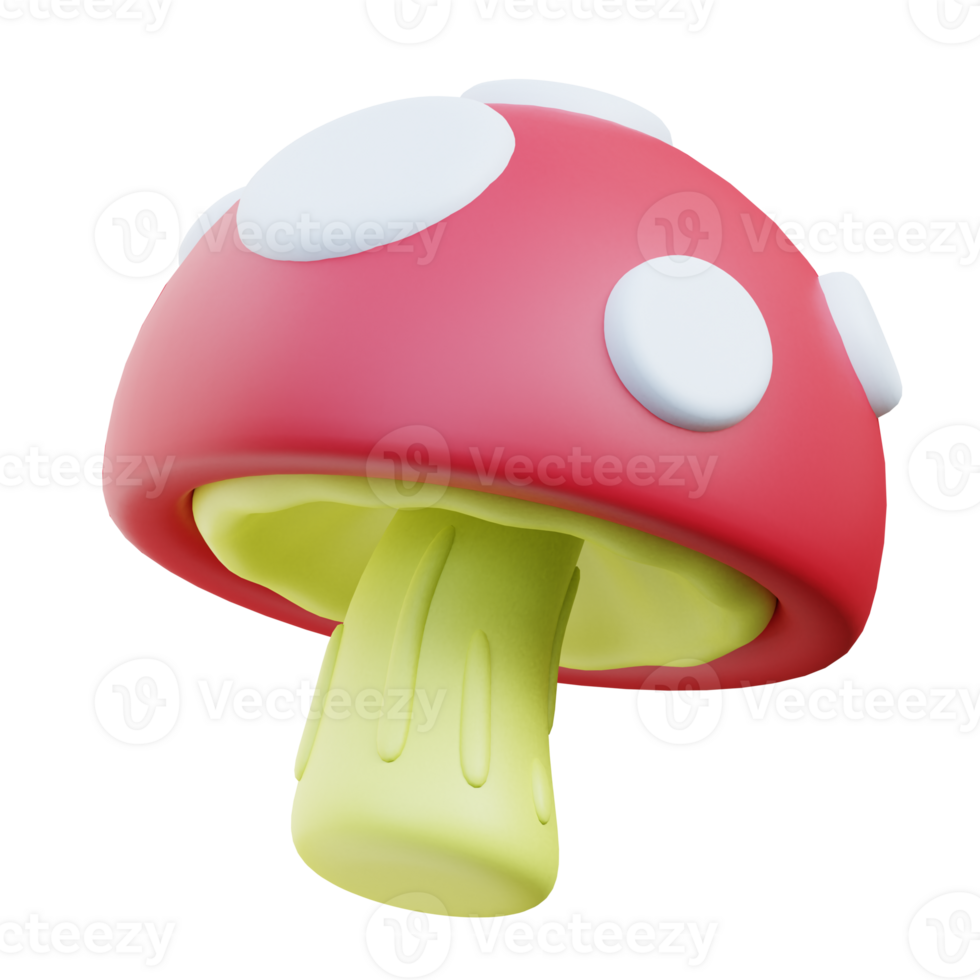3D Cartoon Magic Mushroom Game Asset png