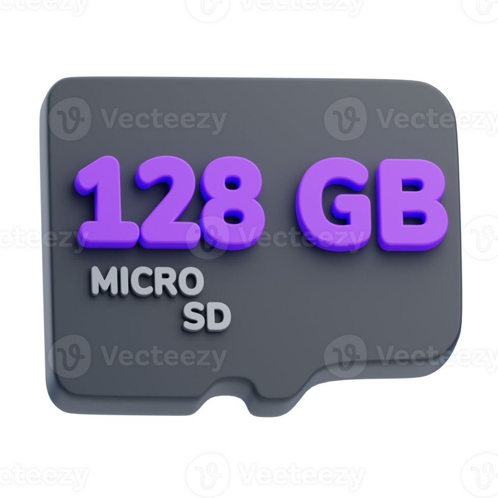 3D Rendered Micro SD Memory Card 128GB png