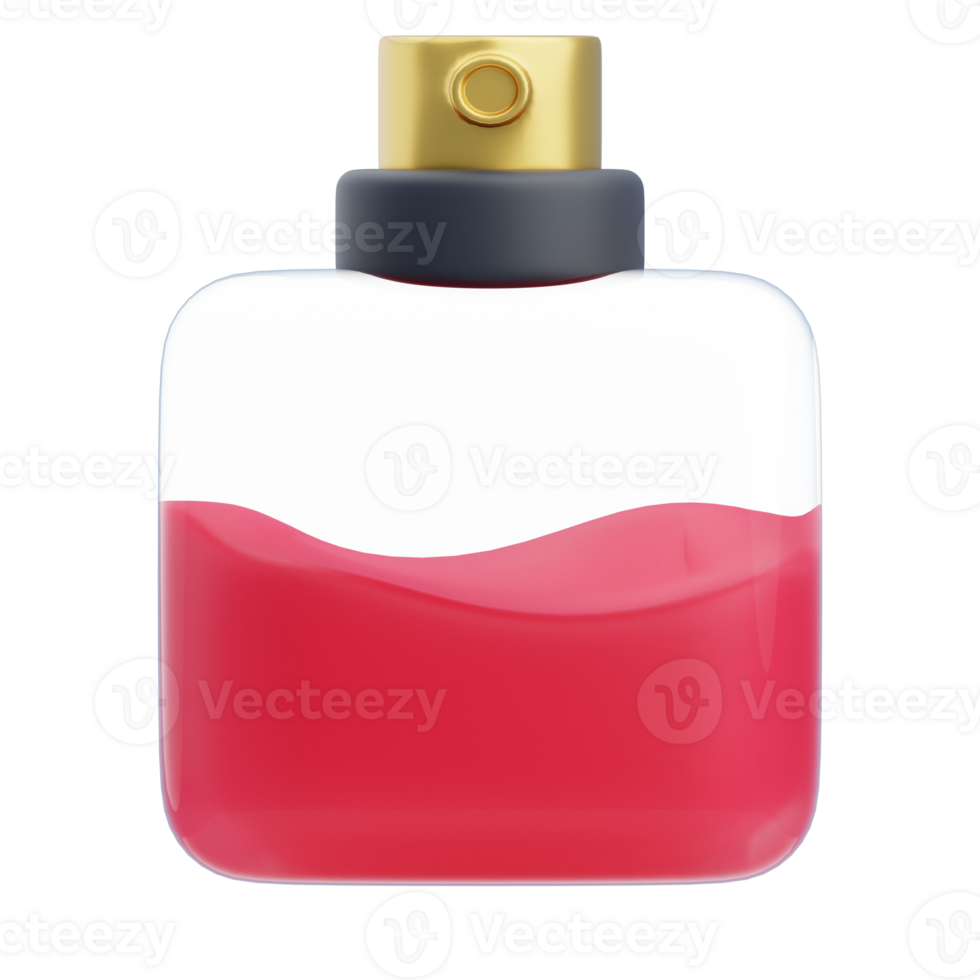 3D Red Men Perfume Bottle Rendering png