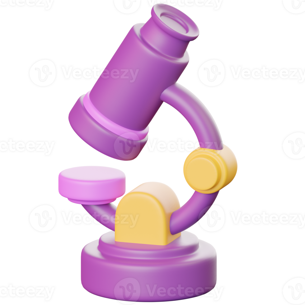 3D Colorful Microscope For School Projects png