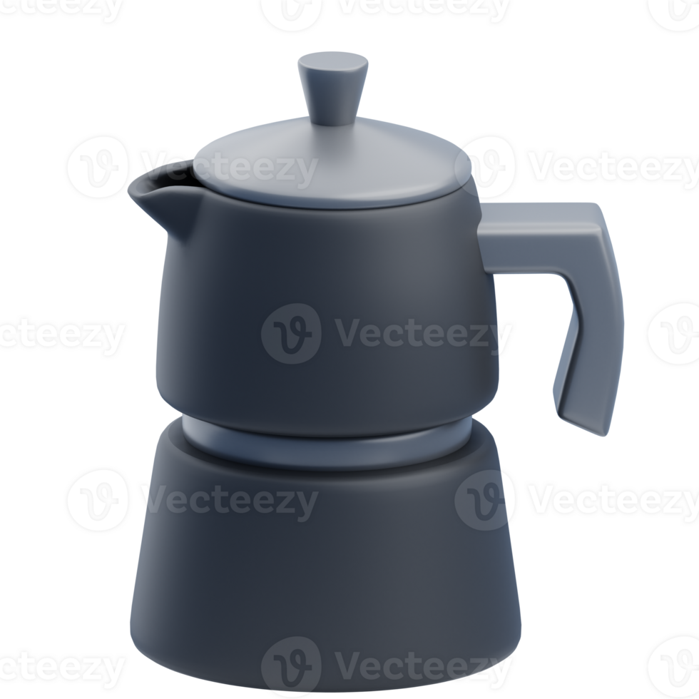 3D Modern Coffee Moka Pot Design png