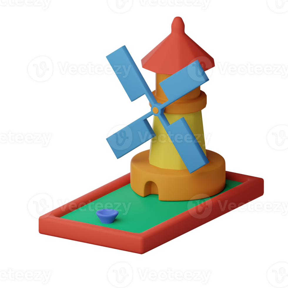 3D Windmill Mini Golf Course Model png