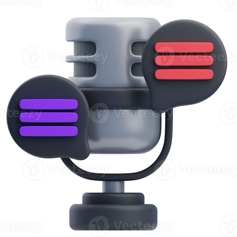 3D Podcast Discussions and Microphone Setup png