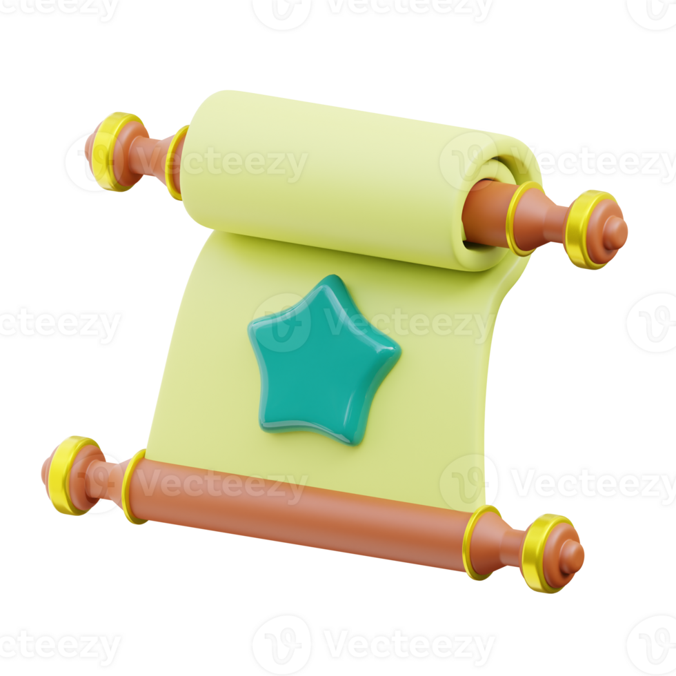 Fantasy 3D Quest Scroll Game Asset png