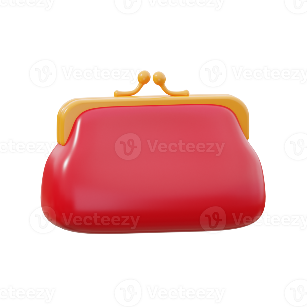 3D Red Chinese Money Purse Icon png