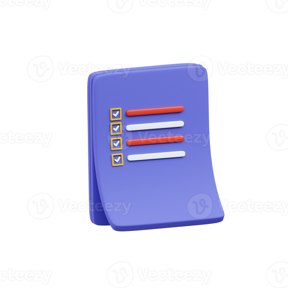 3D Business Task Checklist Illustration png